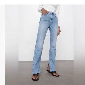 ZARA High-Rise Jeans with Slits in bottom
